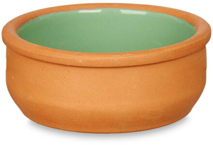 Tapas/creme brulee serveer schaaltjes - 6x - mini - terracotta/groen - 8 x 4 cm