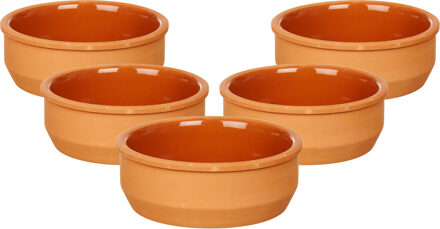 Tapas/creme brulee serveer schaaltjes - set van 18x - terracotta - bruin - 12 x 4 cm