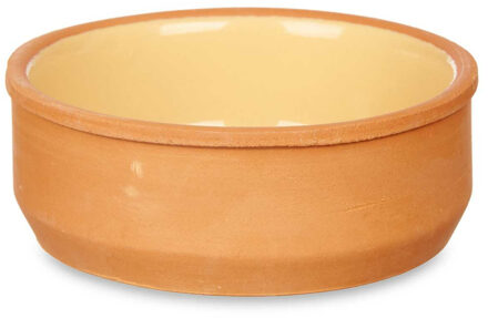 Tapas/creme brulee serveer schaaltjes - set van 6x - terracotta - geel - 12 x 4 cm