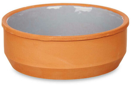 Tapas/creme brulee serveer schaaltjes - set van 6x - terracotta - grijs - 12 x 4 cm