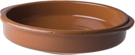 Tapas ovenschaal/serveerschaal - 1,2 liter - rond - terracotta - D23 cm - ovenbestendig