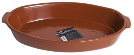 Tapas ovenschaal/serveerschaal - ovaal - Spaans terracotta/aardewerk - 44 x 27 x 6.5 cm