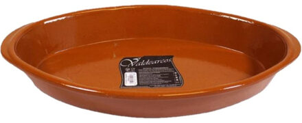 Tapas ovenschaal/serveerschaal ovaal terracotta Fontein 2.8 liter - Snack en tapasschalen Bruin