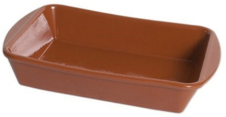 Tapas ovenschaal/serveerschaal - rechthoek - Spaans terracotta/aardewerk - 26 x 19 x 5.5 cm