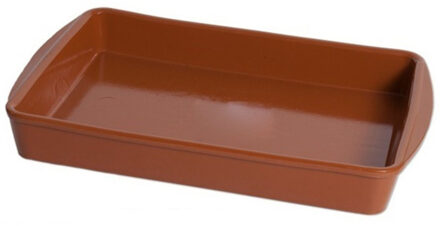 Tapas ovenschaal/serveerschaal - rechthoek - Spaans terracotta/aardewerk - 38 x 26 x 5 cm