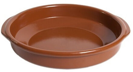 Tapas ovenschaal/serveerschaal - rond - Spaans terracotta/aardewerk - D28 x H6 cm