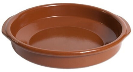 Tapas ovenschaal/serveerschaal - rond - Spaans terracotta/aardewerk - D32 x H6 cm