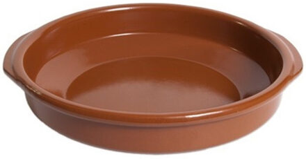 Tapas ovenschaal/serveerschaal - rond - Spaans terracotta/aardewerk - D34 x H6 cm