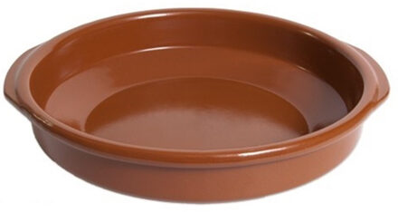 Tapas ovenschaal/serveerschaal - rond - Spaans terracotta/aardewerk - D36 x H7 cm
