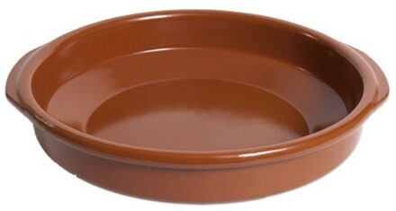 Tapas ovenschaal/serveerschaal - rond - Spaans terracotta/aardewerk - D38 x H8 cm