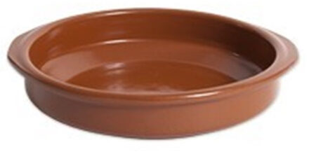 Tapas ovenschaaltje/serveerschaaltje - rond - Spaans terracotta/aardewerk - D10 x H2.5 cm