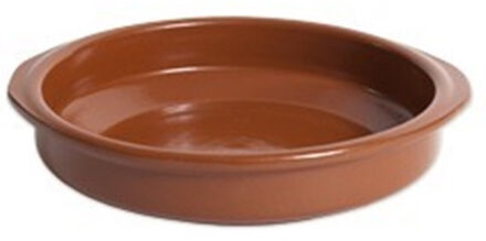 Tapas ovenschaaltje/serveerschaaltje - rond - Spaans terracotta/aardewerk - D12 x H3 cm