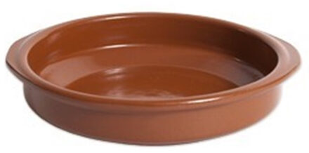 Tapas ovenschaaltje/serveerschaaltje - rond - Spaans terracotta/aardewerk - D15 x H3 cm