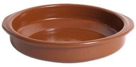 Tapas ovenschaaltje/serveerschaaltje - rond - Spaans terracotta/aardewerk - D16 x H4 cm