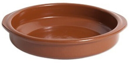Tapas ovenschaaltje/serveerschaaltje - rond - Spaans terracotta/aardewerk - D18 x H4 cm