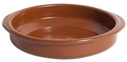 Tapas ovenschaaltje/serveerschaaltje - rond - Spaans terracotta/aardewerk - D20 x H4.5 cm