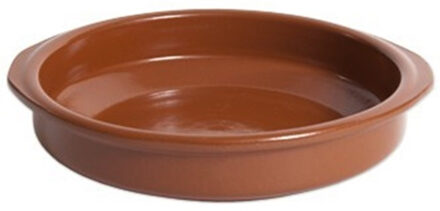 Tapas ovenschaaltje/serveerschaaltje - rond - Spaans terracotta/aardewerk - D22 x H5 cm