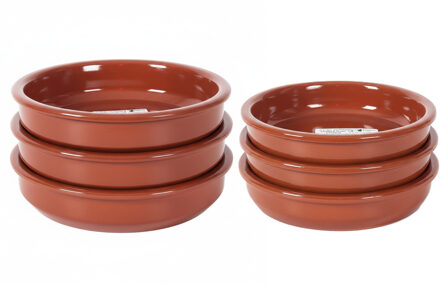 Tapas schaaltjes Bilbao -18 cm en 14 cm - 6x stuks - hapjes serveerschalen - borden - bakjes