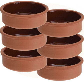 Tapas schaaltjes van 500 ml - 6x stuks - terracotta - 12 x 4 cm - Tafel dekken - Hapjes serveren
