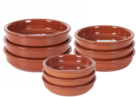 Tapas schaaltjes Zaragossa -16-14-12 cm - 9x stuks - hapjes serveerschalen - borden - bakjes