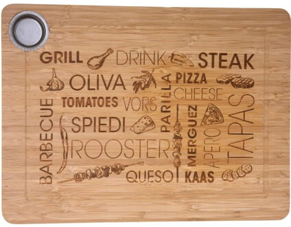 Tapas serveerplank - bamboe hout - rechthoek 38 x 28 cm - broodplank