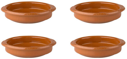 Tapas Set van 4x Tapas schaaltjes terracotta 12 x 3 cm - Serveerschalen Bruin