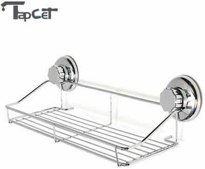 TAPCET Krachtige Sucker Cup Badkamer Opbergrek Badkamer Planken Wandmontage Rack Tandenborstel Shampoo Mand Rack Enkele Tier