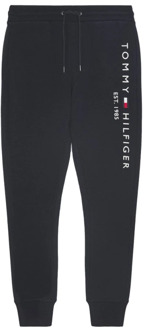 Tapered fit joggingbroek met logoprint Donkerblauw - XL