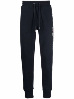 Tapered fit joggingbroek met logoprint Donkerblauw