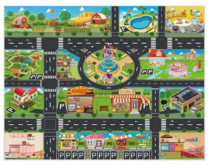 Tapijt City Road Scene Verkeer Snelweg Kaart Spelen Baby Speelkleed Educatief Speelgoed Voor Kinderen Gym Games voor Kids 1stk city map