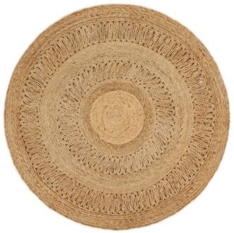 Tapijt rond 120 cm gevlochten jute