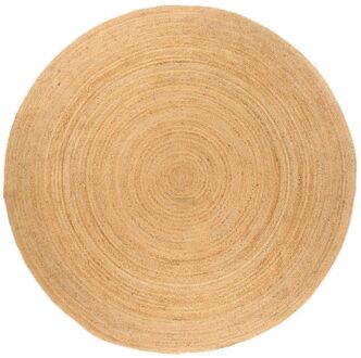 Tapijt rond 210 cm gevlochten jute Beige