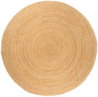 Tapijt rond 240 cm gevlochten jute Beige