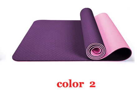 Tapijt Twee-Kleur Yoga Mat Met Body Positie Lijn Geschikt Voor Beginners Antislip En Smaakloos Fitness Mat pilates 183 Cm * 61 Cm * 6 kleur 2