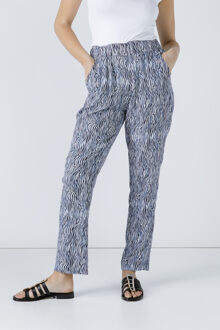 Taps toelopende broek met print Blauw/marineblauw - EU 42 / UK 14