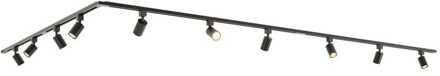 Taros Railverlichting Pakket - L-vorm - 5x 1 m rail - 10 railspots - Incl. 2700K GU10 - IP20 - Modulair - 230V Zwart