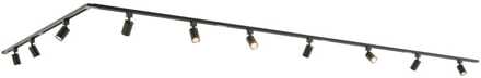 Taros Railverlichting Pakket - L-vorm - 6x 1 m rail - 10 railspots - Excl. Lichtbron - IP20 - Modulair - 230V Zwart