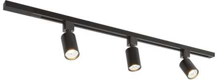 Taros Railverlichting Pakket - Recht - 1 m rail - 3 railspots - Incl. 2700K GU10 - IP20 - Modulair - 230V Zwart