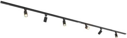 Taros Railverlichting Pakket - Recht - 2x 1,5 m rail - 6 railspots - Excl. Lichtbron - IP20 - Modulair - 230V Zwart