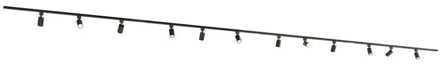 Taros Railverlichting Pakket - Recht - 4x 1,5 m rail - 12 railspots - Excl. Lichtbron - IP20 - Modulair - 230V Zwart
