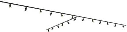 Taros Railverlichting Pakket - T-vorm - 6x 1,5m rail - 18 railspots - Incl. 2700K GU10 - IP20 - Modulair - 230V Zwart
