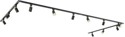 Taros Railverlichting Pakket - U-vorm - 4x 1,5m rail - 12 railspots - Excl. Lichtbron - IP20 - Modulair - 230V Zwart