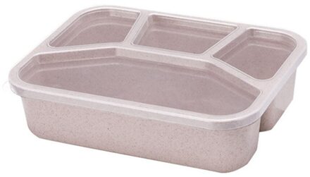 Tarwe Magnetron Bento Lunchbox Picknick Voedsel Fruit Opbergdoos Container Voor Kinderen Volwassen Case Container Diner Organizer Beige