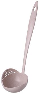 Tarwe Stro 2 In 1 Lange Handvat Soep Lepel Thuis Zeef Koken Vergiet Keuken Scoop Plastic Pollepel Servies Beige