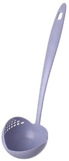 Tarwe Stro 2 In 1 Lange Handvat Soep Lepel Thuis Zeef Koken Vergiet Keuken Scoop Plastic Pollepel Servies Blauw