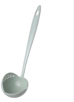 Tarwe Stro 2 In 1 Lange Handvat Soep Lepel Thuis Zeef Koken Vergiet Keuken Scoop Plastic Pollepel Servies groen