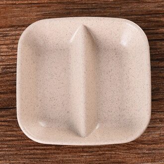 Tarwe Stro Dubbele Rooster Kleine Schotel Keuken Saus Schotel Multipurpose Kruiden Kom Te Schoon Huishouden Servies Beige