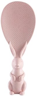 Tarwe Stro Non-stick Rijst Lepel Leuke Cartoon Stand Up Bunny Vorm Spatel Rijst Schop Keuken Gereedschap roze