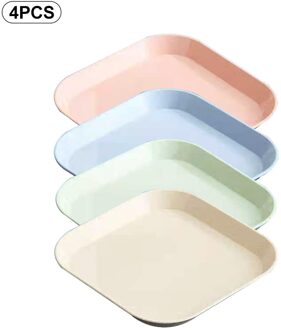 Tarwe Stro Servies Spit Botplaat Snack Fruitschaal Huisvuil Plaat Saus Plaat Diner Plaat Kleine Vierkante Plaat 02