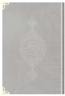 Tas Jongen Fluwelen Heilige Koran (Licht Grijs, Verguld, Verzegeld)